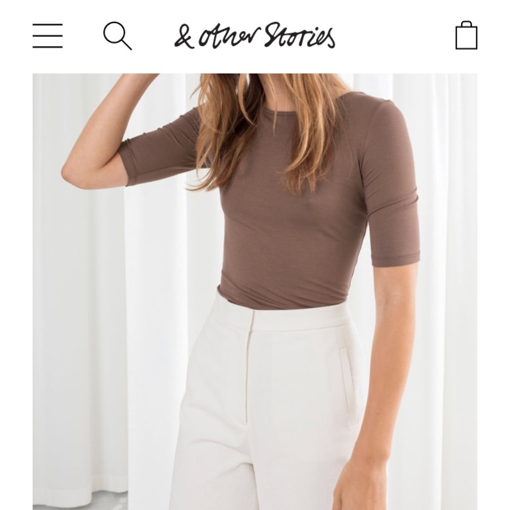 ISO fitted boat neck top in beige